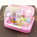 婴幼儿奶瓶干燥架收纳盒宝宝碗筷餐具箱防尘收纳箱保洁翻盖储存盒