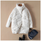 2015冬装新款韩版轻薄羽绒服女 宽松茧型中长款外套廓形羽绒衣