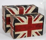 复古手提箱摆件英国国旗图案皮箱摄影道具家居摆件英伦风格手提箱