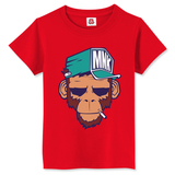 梦想巴士潮牌夏装新款猴子猿人头猴卡通印花短袖休闲T恤 YNCP 125
