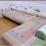 外贸 衍缝纯棉布艺沙发垫 地垫 床前垫 瑜伽垫 飘窗垫 蝴蝶结拼布