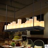 HUJIOLED美式乡村创意烛台吊灯 欧式简约工业复古铁艺吊灯餐厅吧