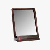 原创台式镜子创意实木梳妆镜欧式简约拼接立镜复古桌镜