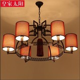 新中式吊灯 现代简约仿古中式灯具布艺卧室客厅灯铁艺书房餐厅灯