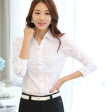 白衬衫女长袖2016春秋装新品韩版修身职业衬衫学生衬衣打底衫