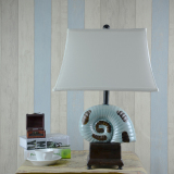 新古典蓝色海螺陶瓷台灯地中海儿童样板房客厅软装设计卧室床头灯