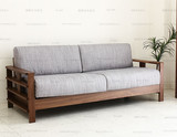 日式全实木沙发椅橡木北欧纯全实木布艺橡木组合宜家拆洗坐垫沙发
