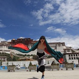云南全棉遮阳防晒印度尼泊尔民族风3三米长超大围巾披肩红绿黑拼