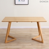 道奇家具北欧宜家纯实木餐桌椅组合白橡木餐桌创意简约实木长餐桌