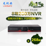 龙视安 8路NVR 720P/八路1080P监控 百万高清 960P网络硬盘录像机