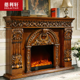 德利轩家具 1.5/1.8米欧式壁炉装饰柜实木电壁炉架雕花电视柜8071