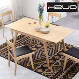 北欧风格餐桌多功能个性创意伸缩 长方形小户型水曲柳实木餐桌椅