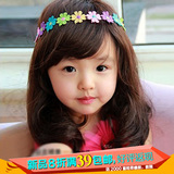 儿童摄影百天周岁婴儿宝宝影楼拍照韩版女孩梨花头饰真人假发出租