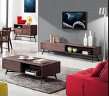 家具预售实木电视柜 北欧宜家现代电视机黑胡桃木小户型茶几组合