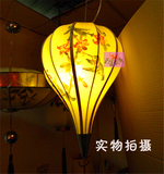 新中式手绘国画布艺灯笼吊灯仿古客厅餐厅客栈会所酒店工程灯饰具