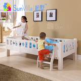 松墅   纯实木矮床儿童床简约单层床松木床单人床带护围栏婴儿床