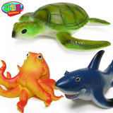 哥士尼可爱软胶海龟鲨鱼章鱼玩具仿真模型海洋动物儿童礼物朋友