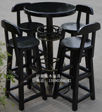 厂家批发 酒吧桌椅组合 户外庭院实木吧椅 咖啡高脚桌椅套件