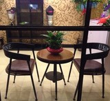 椅子 時尚休闲吧奶茶咖啡店椅创意软垫凳子美式复古餐椅铁艺沙发