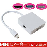苹果电脑Mini DP转VGA HDMI DVI 转换器 mac雷电口转接电视投影仪