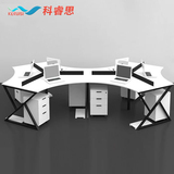 上海新款职员办公桌 屏风简约办公家具桌椅组合 三人六人办公桌