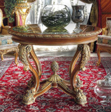 沙发茶几欧式实木钢化玻璃茶几咖啡桌雕刻圆桌电话桌圆形茶几角几