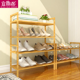 特价多层叠加实木鞋架简易组装创意收纳架客厅简约置物架晾鞋柜