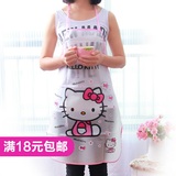 日式卡通半透明防水围裙防污成人女士可爱Kitty家居厨房公主围裙