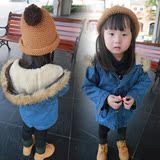 女童装冬装韩版牛仔加绒加厚儿童棉衣外套女宝宝风衣1-2-3-4岁潮