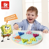 正版海绵宝宝开心跳棋幼儿童桌面益智游戏玩具亲子互动桌游特宝儿