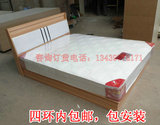 浅胡桃色双人床 单人床 高箱床 低箱床 加大床箱 1.2米1.5米1.8米