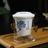 耐热加厚玻璃红茶泡冲茶器陶瓷不锈钢内胆过滤泡茶壶普洱茶具茶杯