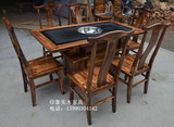 大理石火锅桌椅组合 火锅店餐桌批发定做 煤气灶电磁炉实木火锅桌