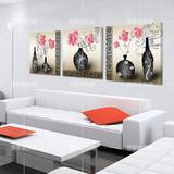 装饰画客厅现代简约无框画沙发背景墙挂画壁画卧室三联画抽象花瓶
