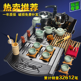 汝窑紫砂四合一电磁炉茶具套装特价整套功夫实木茶盘冰裂组合茶海