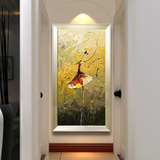 抽象油画美式走廊玄关装饰画客厅过道挂画欧式竖版现代简约壁画