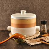 磁炉砂锅炖锅日式陶瓷汤锅炖汤煲家用煮粥耐高温石锅竹蒸笼双层电