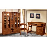 全实木书柜榆木书柜两门三门五门书架自由组合书橱现代中式家具