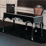 特价新古典家用书桌 简约欧式实木黑色电脑办公桌 现代北欧写字台
