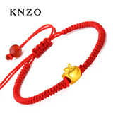 KNZO3D硬黄金苹果转运珠吊坠金苹果手链元旦礼物送女友送孩子包邮