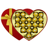 费列罗巧克力心形礼盒装18粒 费雷罗榛果味巧克力 生日送女友礼物