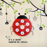 彩色甲壳虫创意卡通挂钟 可爱儿童房个性挂表 超萌时尚装饰钟表