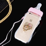 奶瓶奶嘴苹果6手机壳oppoa53硅胶保护套r7手机壳R9卡通kt支架女