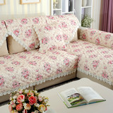欧式高档棉麻沙发垫布艺时尚提花实木真皮组合沙发坐垫套罩春四季