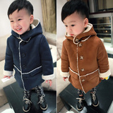 2015秋装男童冬装韩版外套儿童呢大衣宝宝1-2-3-4岁冬季加厚衣服