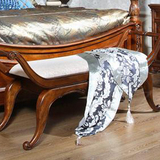 美式高档布艺床尾凳床边凳 进口桦木 欧式纯手工实木雕花换鞋凳