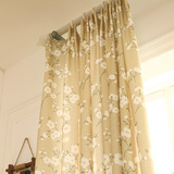 新品特价清新花朵 韩国宜家涤棉窗帘布料半遮光卧室客厅成品定制