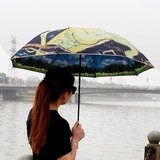 创意复古梵高油画伞超强防晒遮双层太阳伞女防紫外线晴雨伞折叠伞