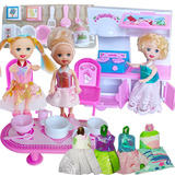 六一礼物芭比娃娃过家家儿童玩具小厨房甜甜屋套装家具公主橱柜