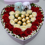 心形礼盒鲜花巧克力生日礼物玫瑰花家庭鲜花礼盒北京鲜花礼盒